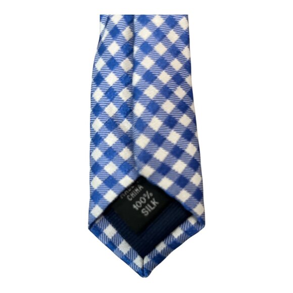 Michael Kors 100% Silk Tie – Blue & White Gingham Check – 58” – Made in China – - Picture 2 of 4